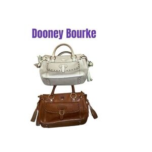 AUTHENTIC VINTAGE DOONEY BOURKE 2 PACK HANDBAGS GOOD CONDITION BROWN AND CREAM